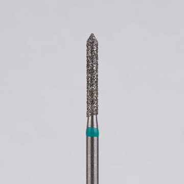 Алмазный бор турбинный стоматологический 876.314.126.100.014 «Цилиндр с острием» зеленая насечка d=1,2 мм (5 шт) 0