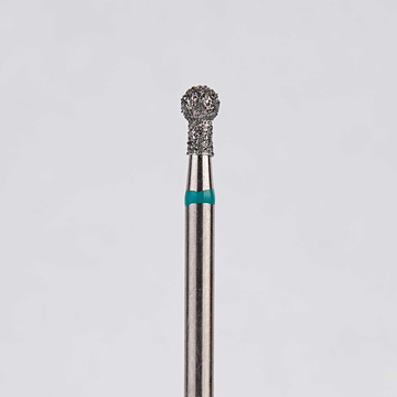Алмазный бор турбинный стоматологический 876.314.002.040.021 «Шар с шейкой» зеленая насечка d=2,1 мм (5 шт) 0