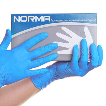 Перчатки нитриловые "NORMA" (голубые) 100 шт 0