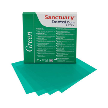 Коффердам латексный Sanctuary Dental Dam 152x152 мм / Зелёный / Мята / Средний (36 листов) 0