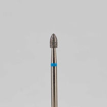 Алмазный бор турбинный стоматологический 866.315.499.035.021 «Пуля короткая» синяя насечка d=2,1 мм (5 шт)