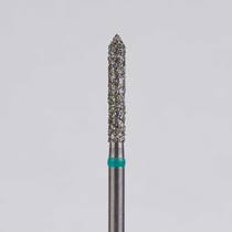 Алмазный бор турбинный стоматологический 876.314.126.100.016 «Цилиндр с острием» зеленая насечка d=1,6 мм (5 шт)