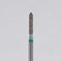Алмазный бор турбинный стоматологический 876.314.126.080.014 «Цилиндр с острием» зеленая насечка d=1,4 мм (5 шт)