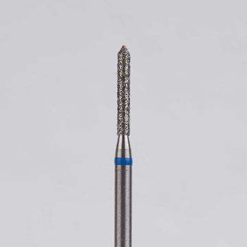 Алмазный бор турбинный стоматологический 866.314.126.080.012 «Цилиндр с острием» синяя насечка d=1,2 мм (5 шт) 0