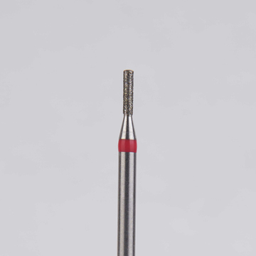 Алмазный бор турбинный стоматологический 856.314.107.040.009 «Цилиндр» красная насечка d=0,9 мм (5 шт) 0