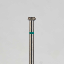 Алмазный бор турбинный стоматологический 876.314.067.010.027 «Колесо» зеленая насечка d=2,7 мм (5 шт)