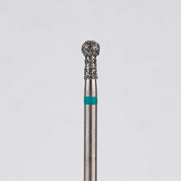 Алмазный бор турбинный стоматологический 876.315.002.045.023 «Шар с шейкой» зеленая насечка d=2,3 мм (5 шт) 0