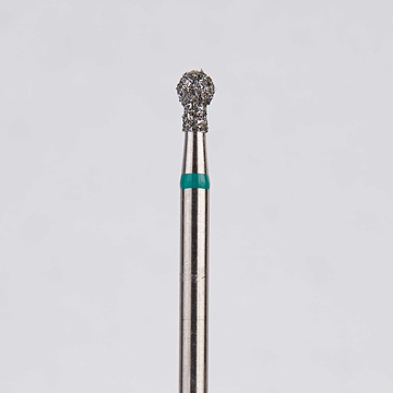 Алмазный бор турбинный стоматологический 876.315.002.040.021 «Шар с шейкой» зеленая насечка d=2,1 мм (5 шт) 0