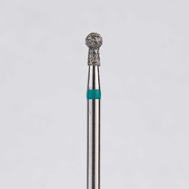 Алмазный бор турбинный стоматологический 876.315.002.035.018 «Шар с шейкой» зеленая насечка d=1,8 мм (5 шт)