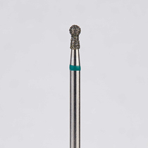 Алмазный бор турбинный стоматологический 876.315.002.030.016 «Шар с шейкой» зеленая насечка d=1,6 мм (5 шт)