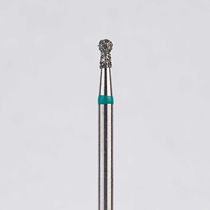 Алмазный бор турбинный стоматологический 876.315.002.030.014 «Шар с шейкой» зеленая насечка d=1,4 мм (5 шт)