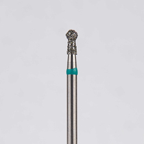 Алмазный бор турбинный стоматологический 876.314.002.030.016 «Шар с шейкой» зеленая насечка d=1,6 мм (5 шт)