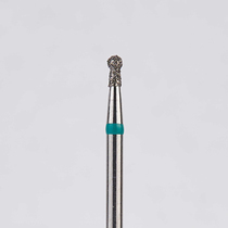 Алмазный бор турбинный стоматологический 876.314.002.030.014 «Шар с шейкой» зеленая насечка d=1,4 мм (5 шт)