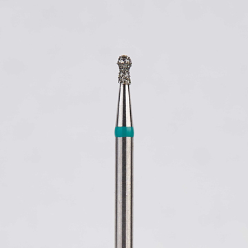 Алмазный бор турбинный стоматологический 876.314.002.030.012 «Шар с шейкой» зеленая насечка d=1,2 мм (5 шт) 0