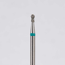 Алмазный бор турбинный стоматологический 876.314.002.030.012 «Шар с шейкой» зеленая насечка d=1,2 мм (5 шт)