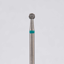 Алмазный бор турбинный стоматологический 876.315.001.018.021 «Шар» зеленая насечка d=2,1 мм (5 шт)
