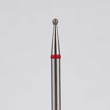 Алмазный бор турбинный стоматологический 856.314.001.006.009 «Шар» красная насечка d=0,9 мм (5 шт) 0