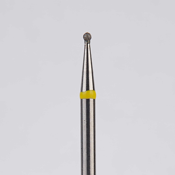 Алмазный бор турбинный стоматологический 836.314.001.006.009 «Шар» желтая насечка d=0,9 мм (5 шт) 0